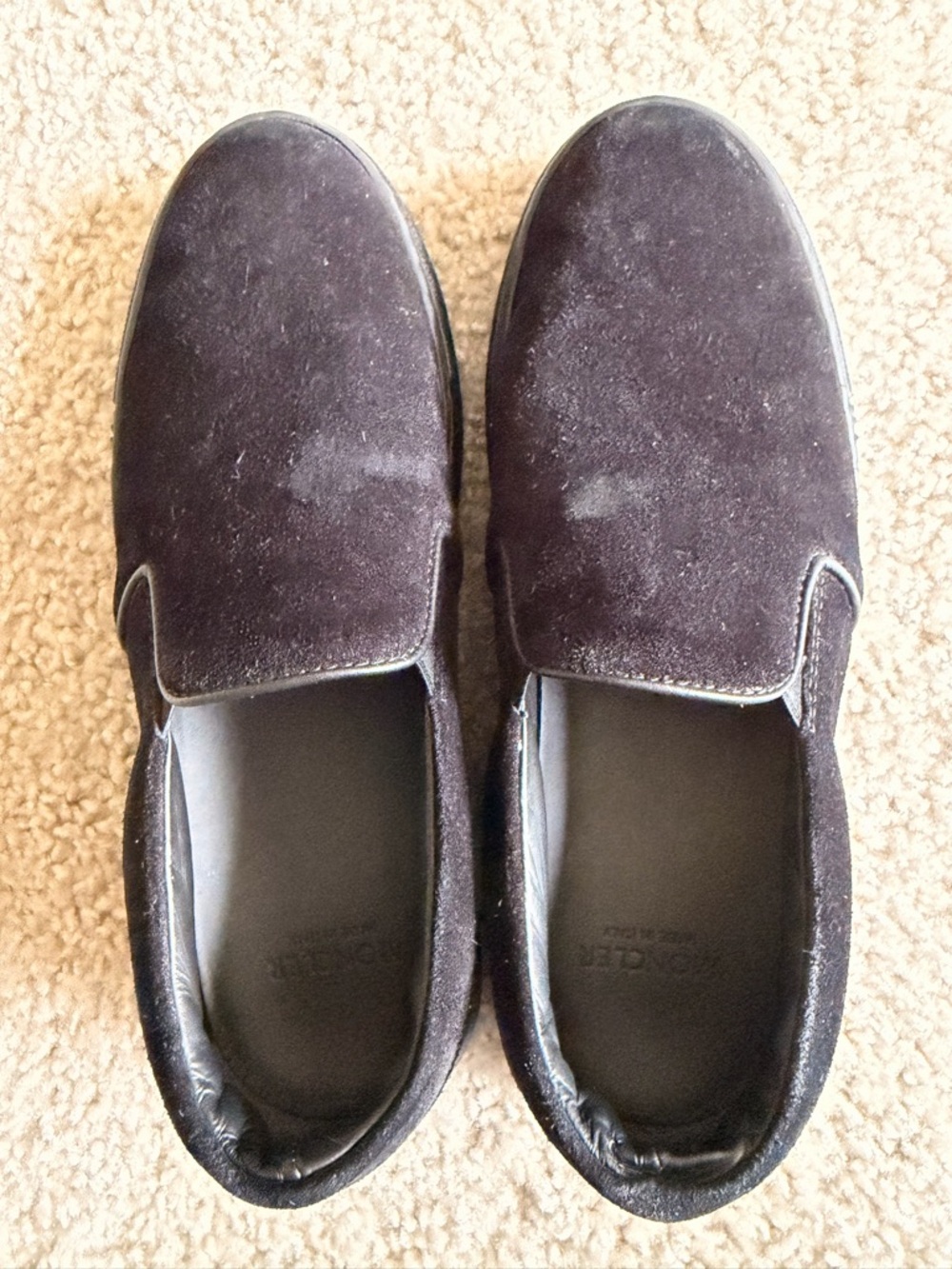Moncler Black Suede Slip-On Loafers - Picture 7 of 7